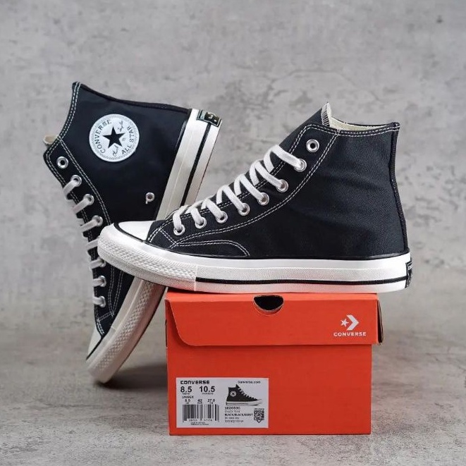 SEPATU CONVERSE 70S HIGH BLACK WHITE EGRET UNISEX 100% IMPORT PREMIUM BNIB GRADE ORIGINAL MADE IN VI