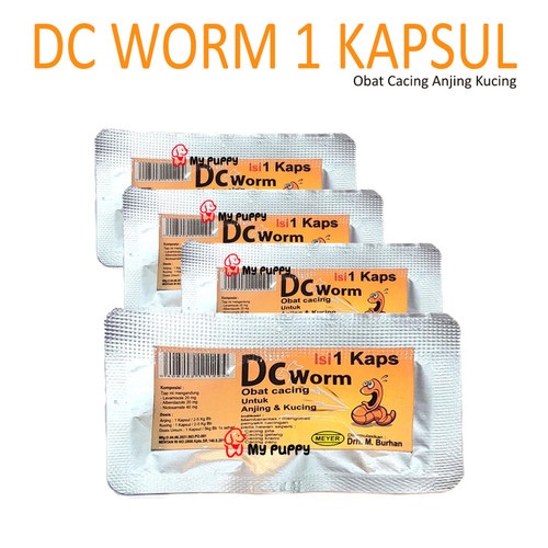 DC Worm 1-10 Kapsul / Obat Cacing Kucing / Obat Cacing Anjing / Obat Cacing Hewan