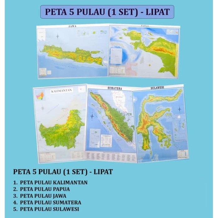 PETA 5 PULAU - LIPAT (1 SET = 5 BUAH PETA)