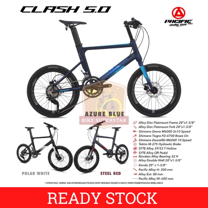 Sepeda Mini Velo Minion 20 Inch Pacific Clash 5.0 Alloy Shimano Tiagra