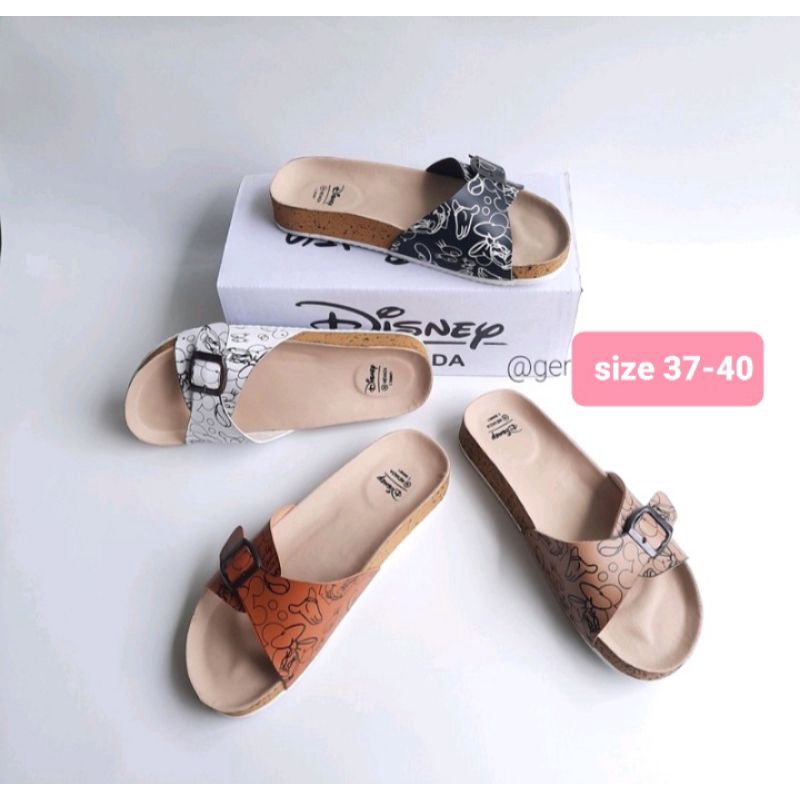 Sandal Wanita Selop Ban 1 motif puyuh gesper Merk DISNEY NEVADA ORI kode GER