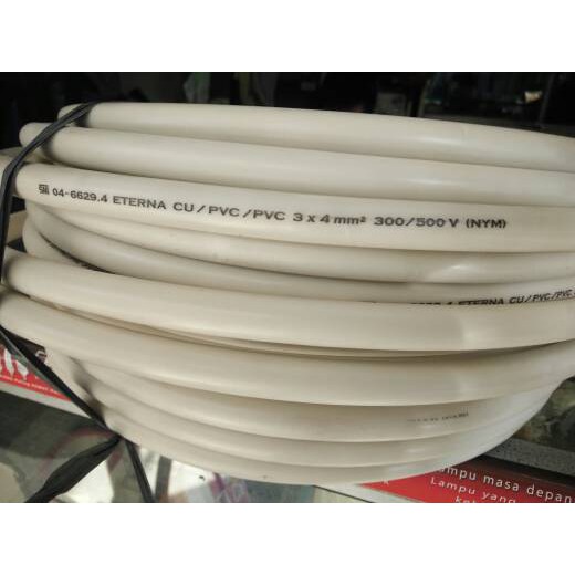 Kabel Listrik Kawat Putih NYM 3 x 4 3x4 Eterna 100meter Kabel NYM 3 x 4mm 3x4mm Eterna 100meter