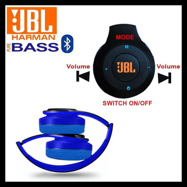 BIG SALE HEADPHONE JBL BLUETOOTH WIRELESS / HEADSET JBL BLUETOOTH/ EARPHONE JBL - Biru