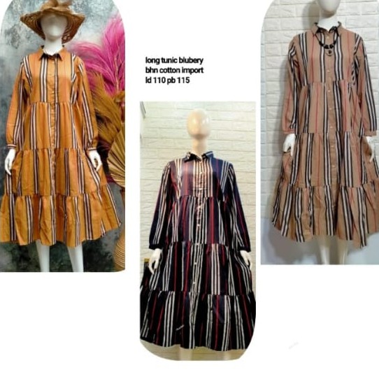long tunik motif salur import