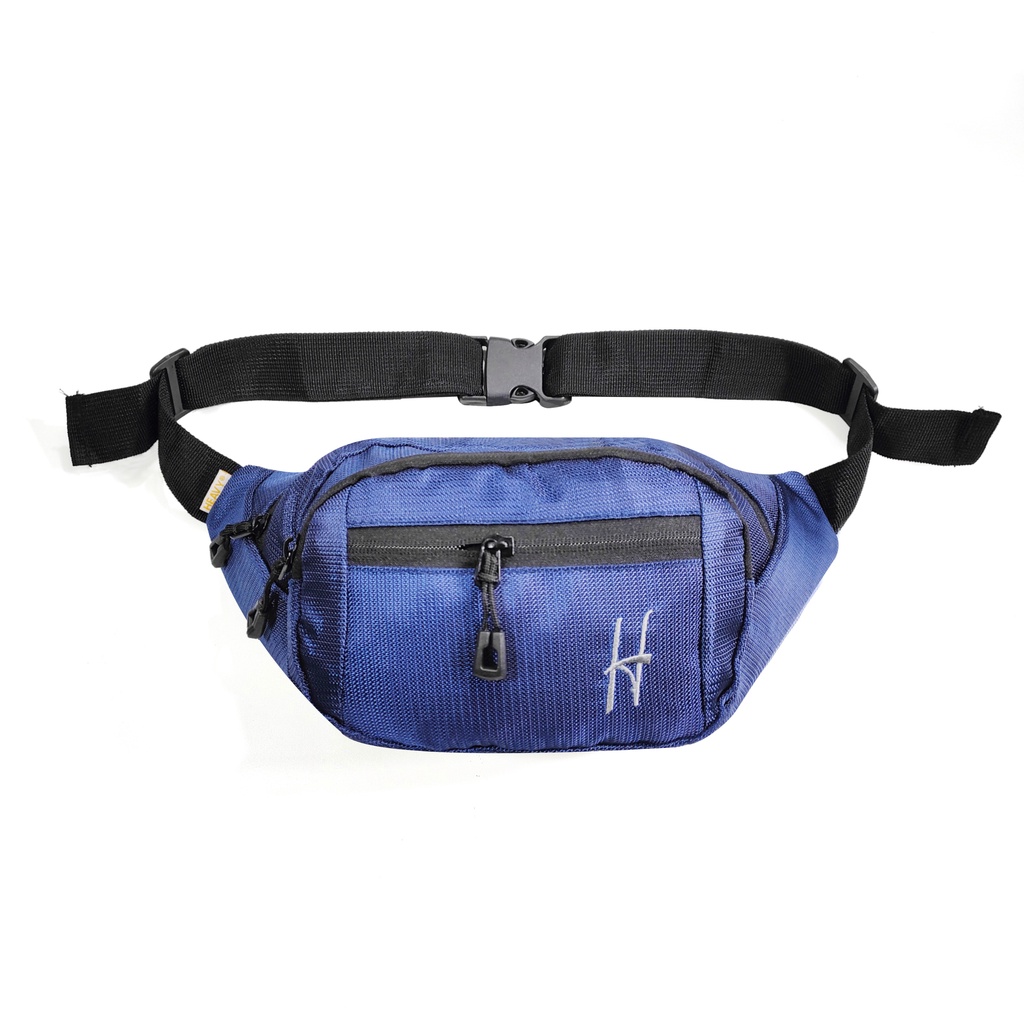 Tas Pria Waist Bag Heavy logo H bordir kanfas nylon | Tas pinggang pria