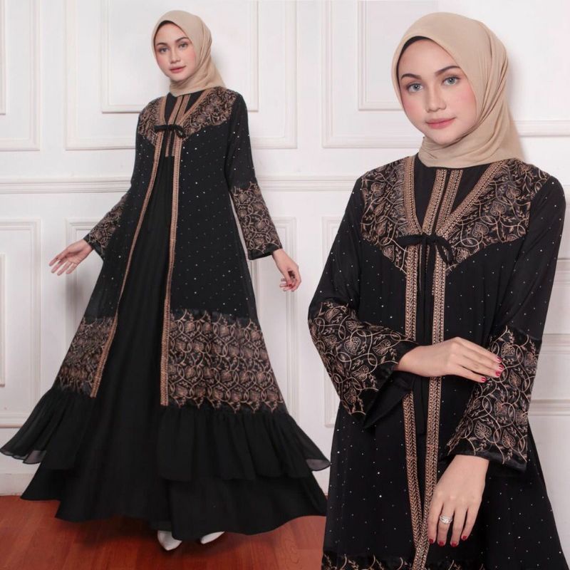 GAMIS ABAYA TURKEY BUSUI ABAYA ROMPI TALI TERBARU
