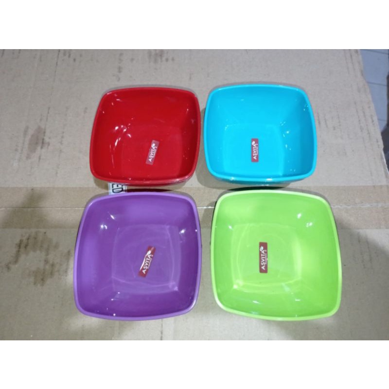 Mangkok plastik kecil / mangkok plastik segi ulir Sergio 4,5" ASVITA