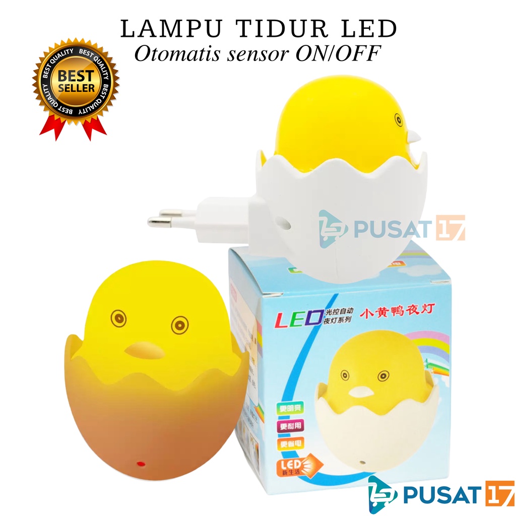 pusat17 lampu tidur bebek led sensor cahaya   lampu tidur telur ayam   lampu malam led otomatis on o