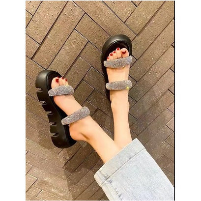 sandal Tebal IMPORT RINGAN outdoor sandal cewek murah kekinian sandal karet korea import  6213 tapak name ZARA