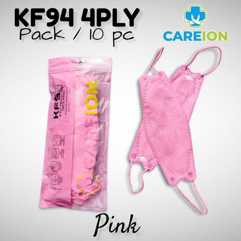 READY MASKER KF KF94 CAREION CARE ION PINK MERAH MUDA ISI 10 LBR PER PACK