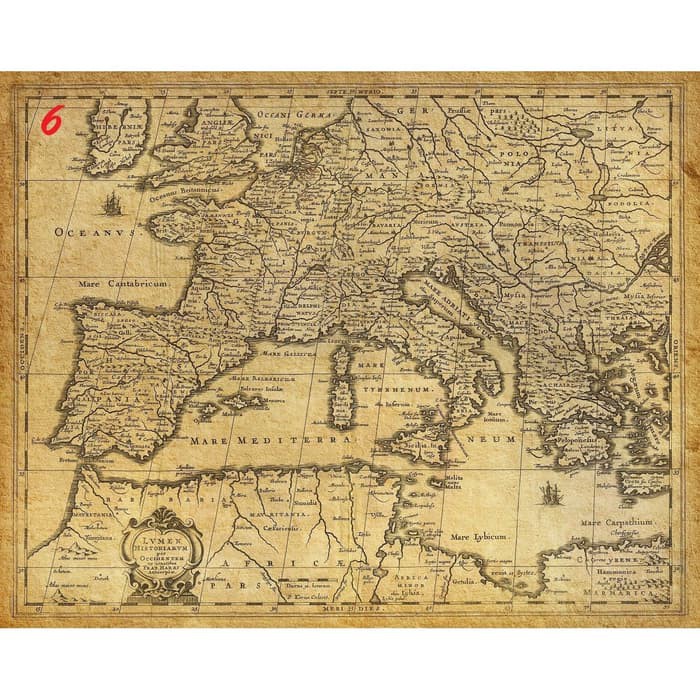 Kertas Scrapbook - Antique Maps2 1-6_FFH20 Design