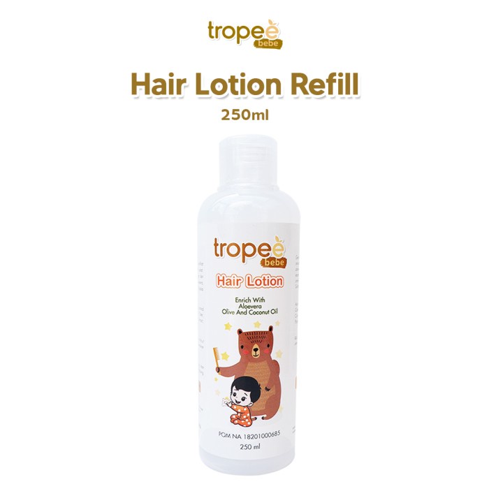 Tropee Bebe Hair Lotion Original Enrich With Aloe Vera Olive And Coconut Oil Refill 250ml