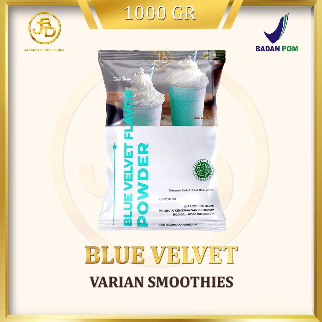 Bubuk Minuman Premium BLUE VELVET -Jakarta Bubble Drink | BPOM&amp;HALAL