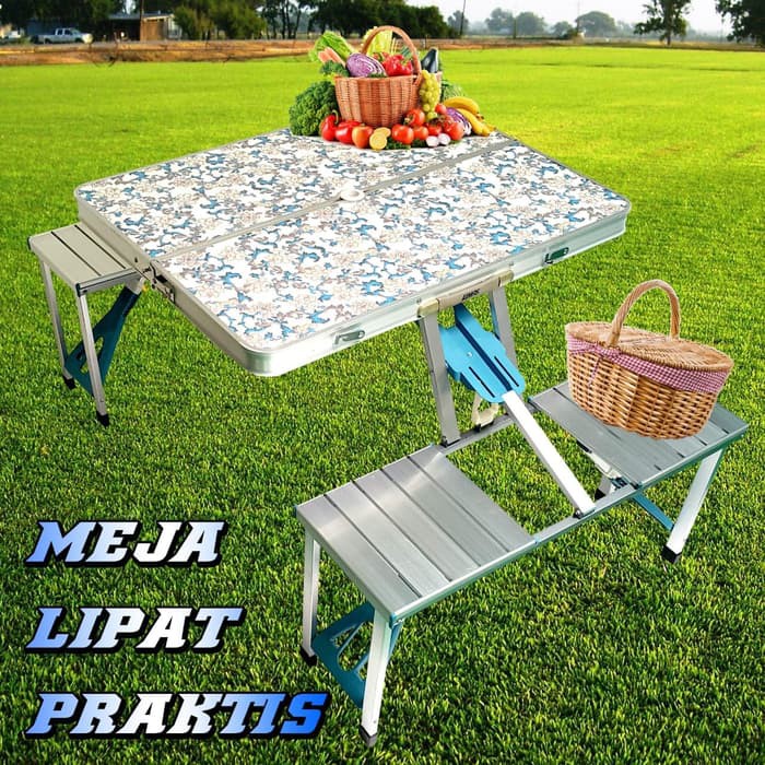  Meja  Piknik Lipat Portable  Camping  Praktis Meja  4 Orang 