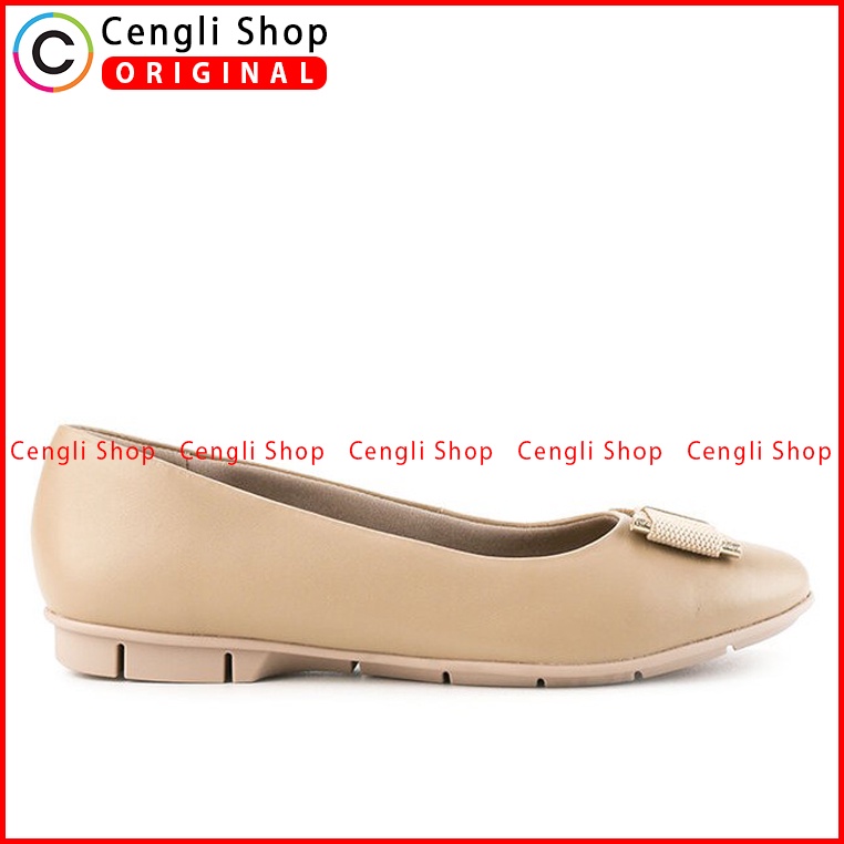 SEPATU FLAT KULIT OBERMAIN WANITA ORIGINAL BRANDED TERBARU BEIGE OW30