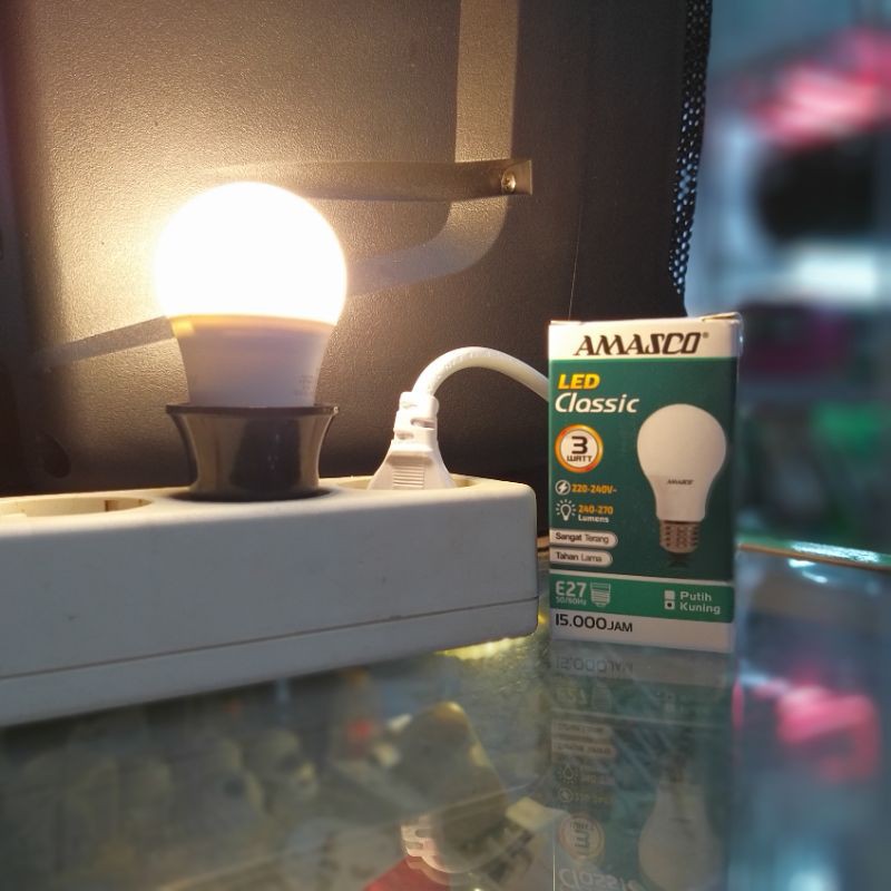 Lampu LED Lampu Cafe 3 watt kuning/warm white Amasco garansi 1 tahun