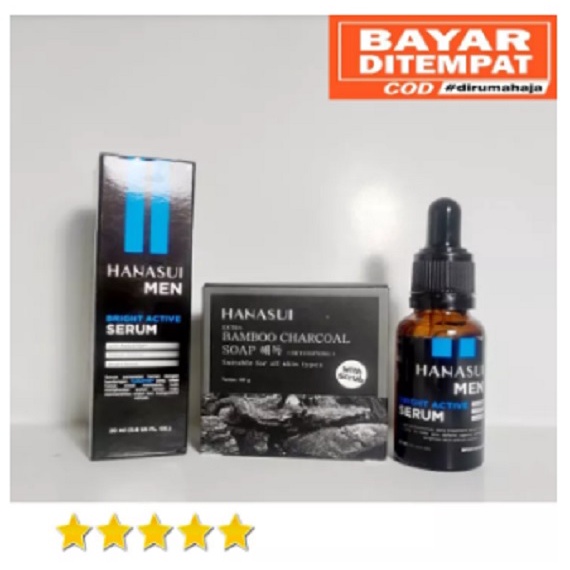 skincare 1 paket bpom VIRAL PRIA 2in1 Hanasui Men Bright Active Serum Pemutih Kulit Wajah Ampuh Perm