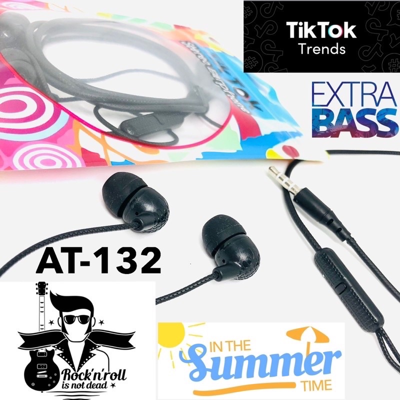 GROSIR HANDSFREE TIKTOK AT132 EXTRABASS ROCK &amp; ROLL