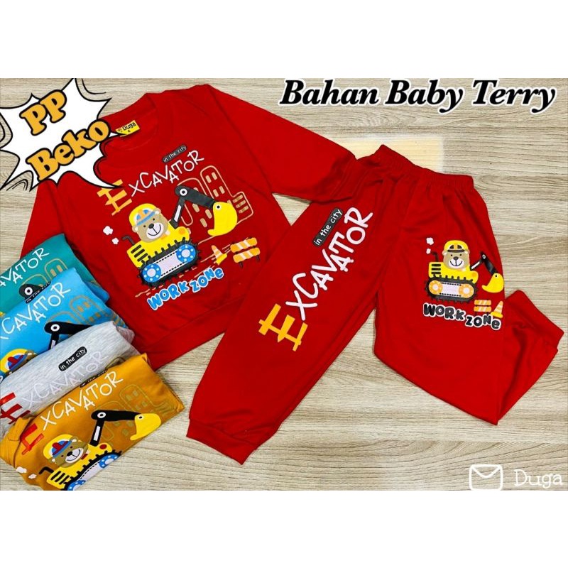 SETELAN PANJANG ANAK BEKO BAHAN BABY TERRY MURAH MERIAH