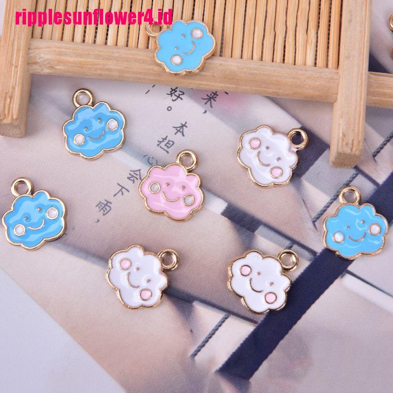 10pcs / set Liontin Enamel Bentuk Awan Bahan Alloy Untuk Membuat Perhiasan