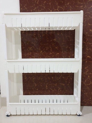 Rak Kamar Mandi Serbaguna Sempil / Rak Bumbu / Rak Dapur Slim / Rak Sempit Plastik 3 Susu