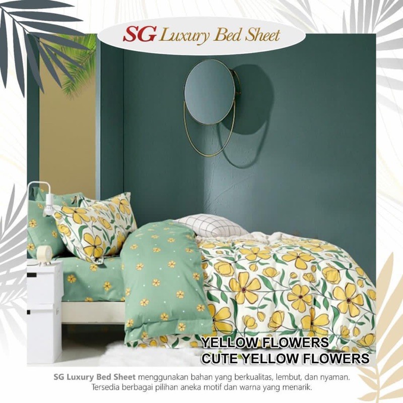 Kain Sprei Meteran Cute Yellow Flowers Sg Luxury