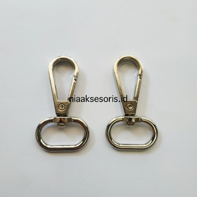 Cantelan / Kew Kew / Pengait Tali / Kait Tas Hook Besi 2 cm / Aksesoris tas import nikel