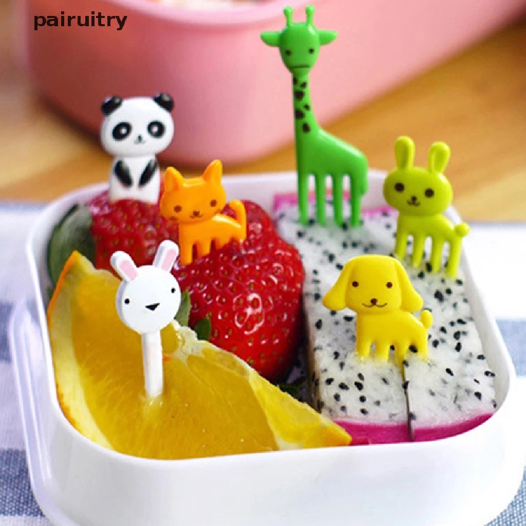 Prt 6 / 10pcs / Pak Tusukan Makanan Ringan / Dessert / Bento Desain Kartun Untuk Anak