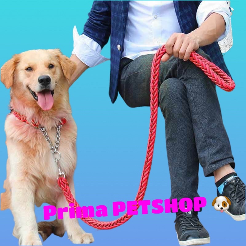 TALI TUNTUN + KALUNG ANJING NILON BESAR DAN KUAT