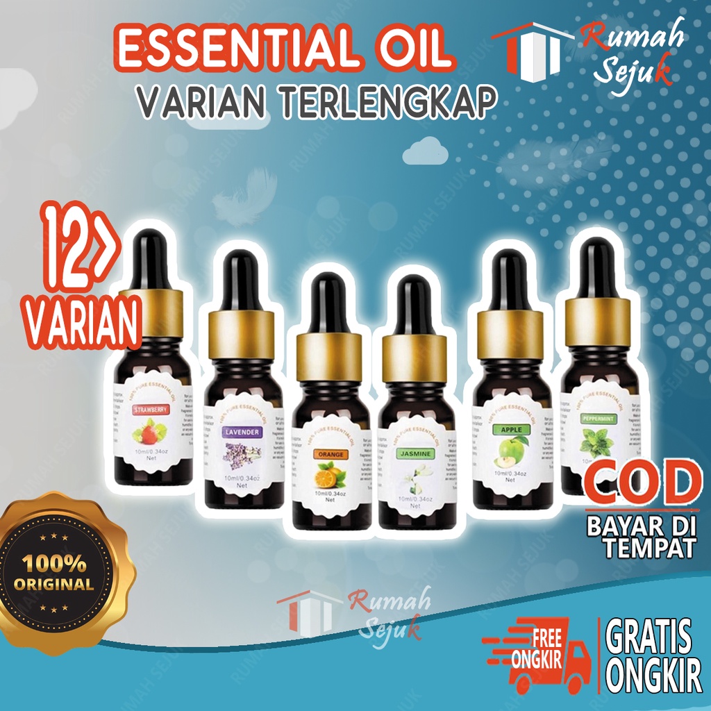 RS - Aromaterapi Pure 100% Murni &amp; Alami Air Fragrance Essensial Pengharum Pewangi Esensial Esential Oil Aromatheraphy Ruangan RS-6 10ml Defuser Humidifer Minyak Humadifier Humudifier Humdifier Difusser Essential TSLM1 TSLM2 RH-17 Kamar Taffware