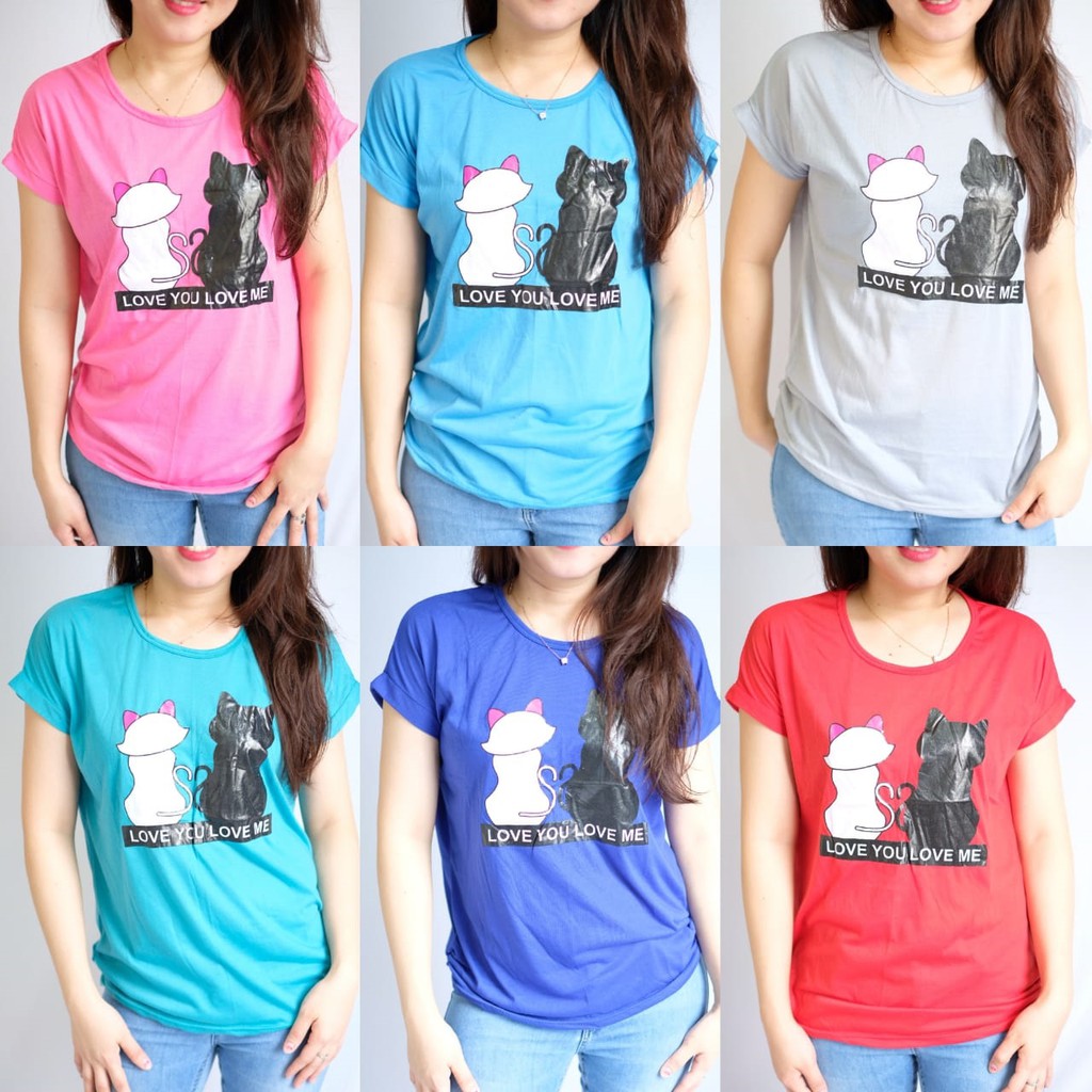 Kaos Wanita Lengan Pendek Banyak Motif / Kaos Murah / Atasan Wanita Murah Part 3