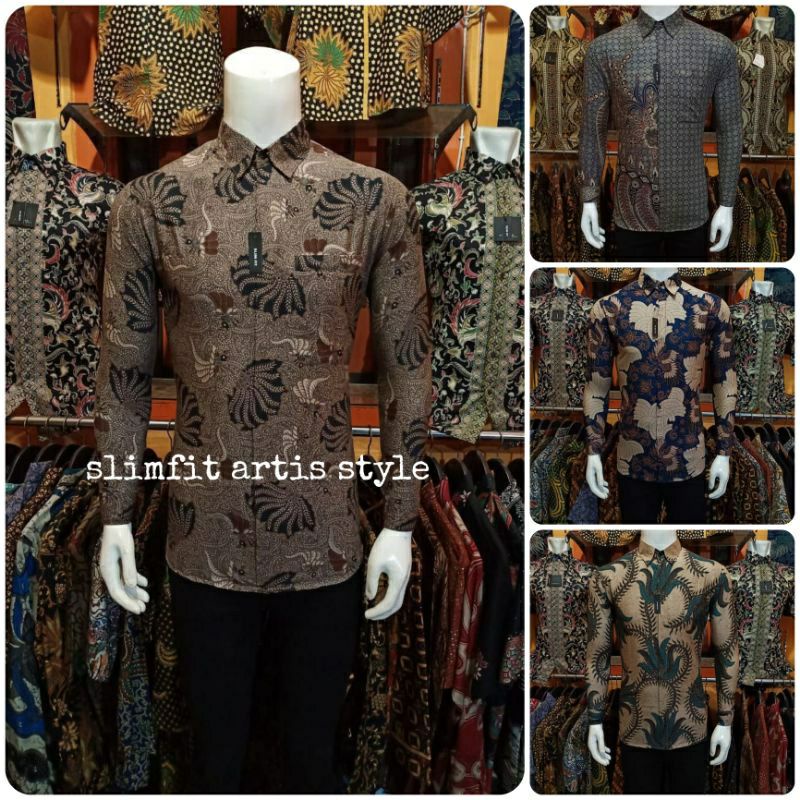 Batik Slim Fit Batik Premium Kemeja Baju Batik Pria Lengan Panjang Slimfit Modern Rajata