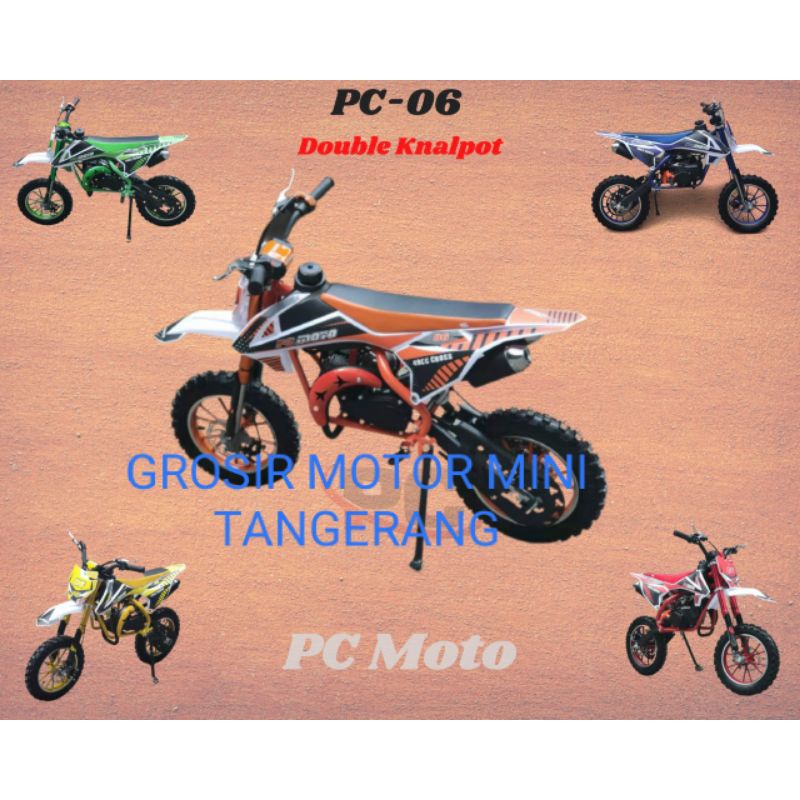 MOTOR MEDIUM TRAIL PC 50CC NEW  DOUBLE KNALPOT(2 SLINCER)~MOTOR CROSS TRAIL 50CC