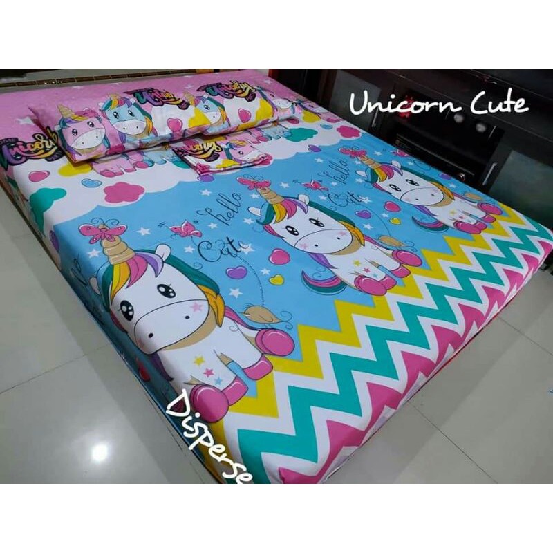 sprei home made terlaris/sprei karakter anak cewek cowok motif unicorn cake