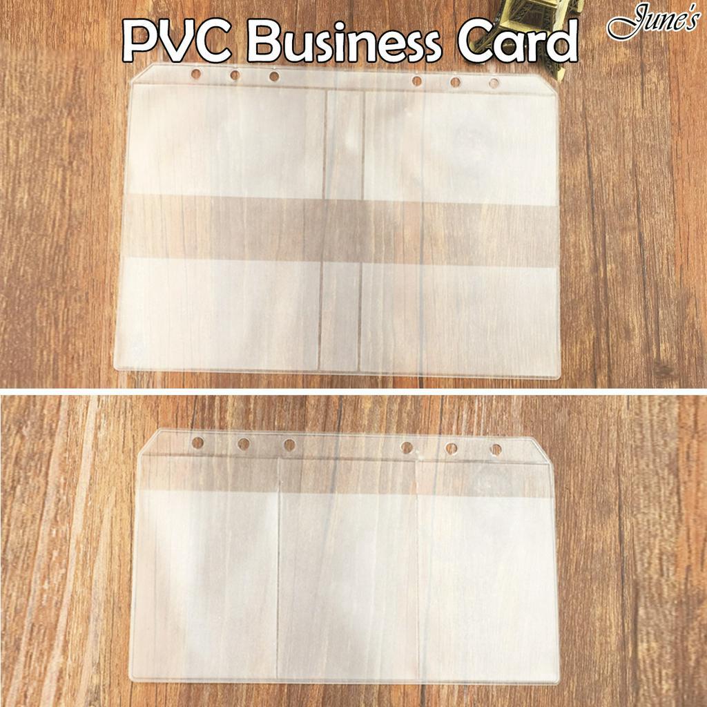 PVC Taransparan Business Card Bag for Binder Tempat Menyimpan kartu 6Hole