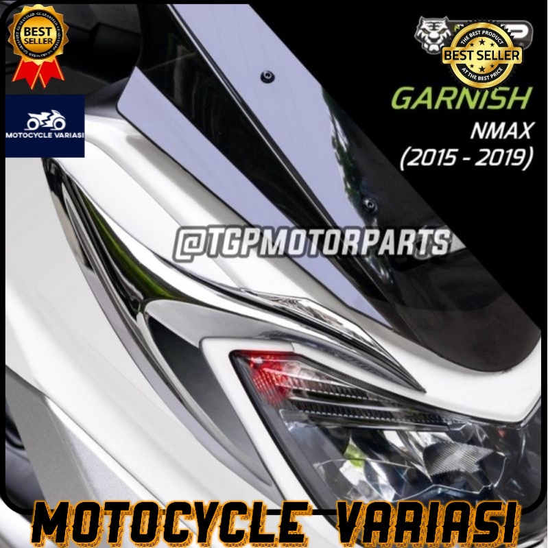 Garnish lampu depan nmax 2015-2019 Black chrome