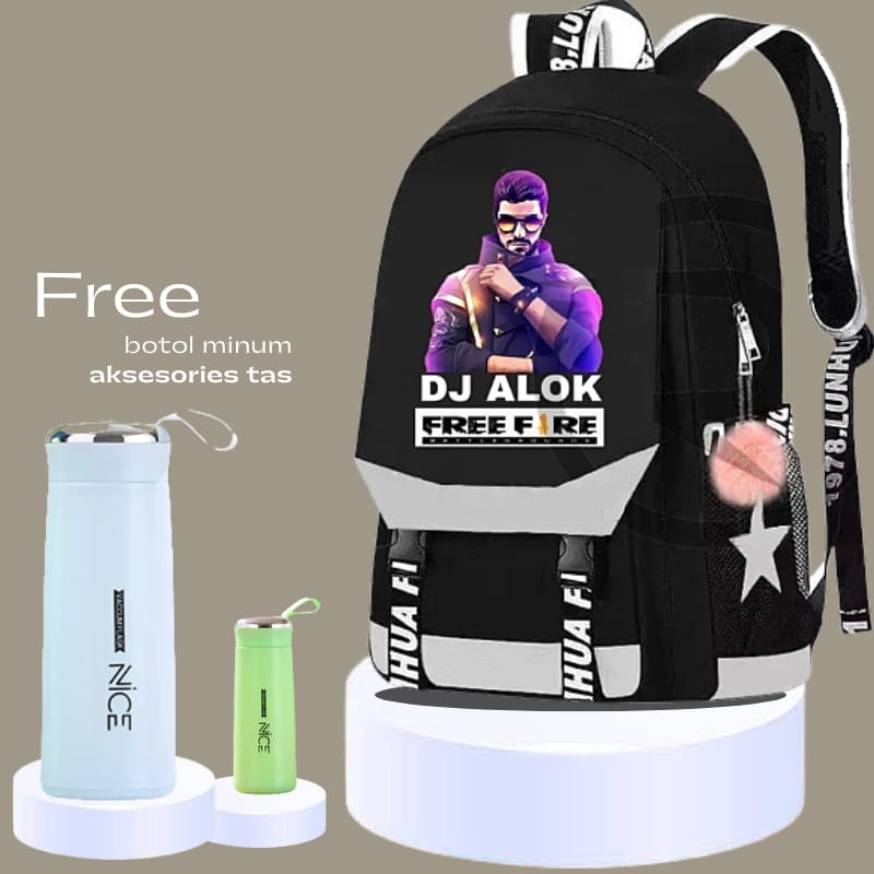 TMH TAS RANSEL ANAK LAKI LAKI DJ ALOKK Free Botol Minum BACKPACK MULTIFUNGSI TAS SEKOLAH SD SMP SMA/Tas Ransel My Bag Polos Terbaru 2021 Tas Ransel Anak Remaja Kekinian Fashion Korea