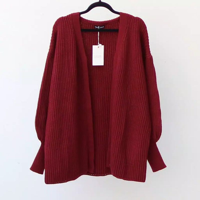 CS031 - Cardigan Nolan lengan balon / Oversize | rajut wanita diskon