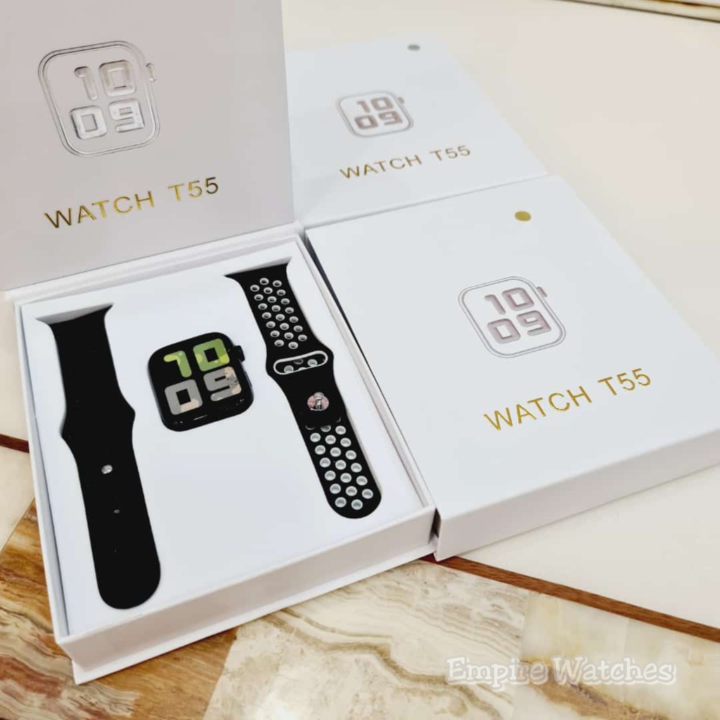 Jam Tangan Smartwatch T55 Pria Wanita pedometer dan heart rate monitor, Fitness Tracker