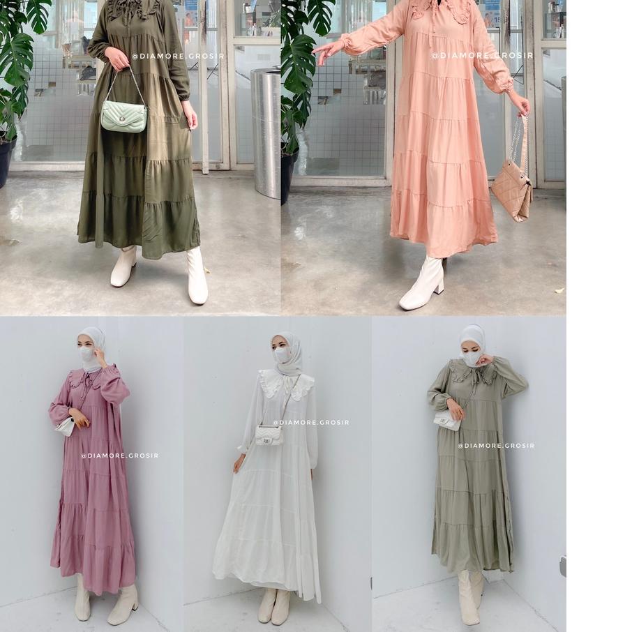 IL - LEVO MIDI DRESS WANITA  MIDI DRESS RUFFLE FASHION MUSLIM WANITA ,,