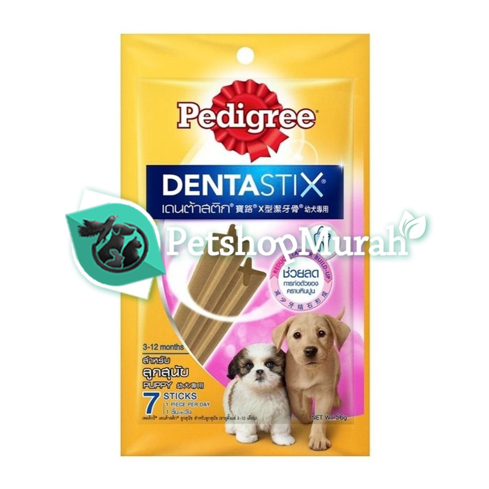 Pedigree DentaStix Puppy 3 - 12 Bulan 56 Gram / Snack Anjing / Camilan Denta Stix / Pembersih Gigi