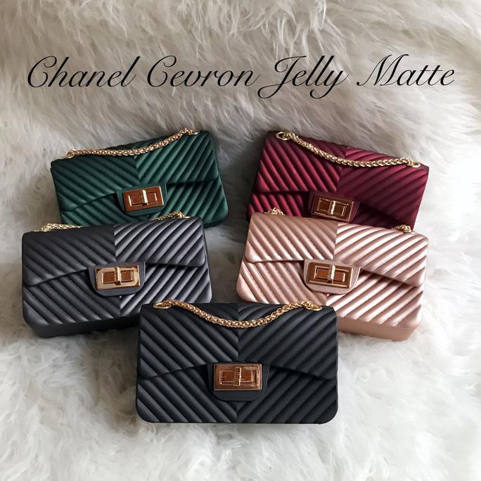 Tas Murah Tas Wanita Chanel Cevron Mini Jelly Impor 18Cm Warna Hijau Terlaris