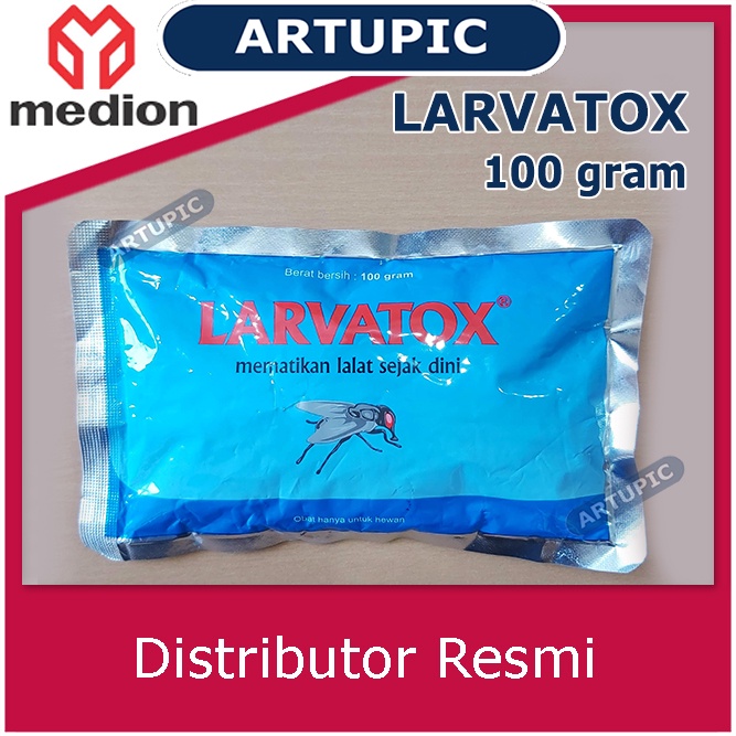 Larvatox 100 Gram Obat Pembasmi Anti Lalat Ayam Unggas Hewan Medion Artupic Cyromazine