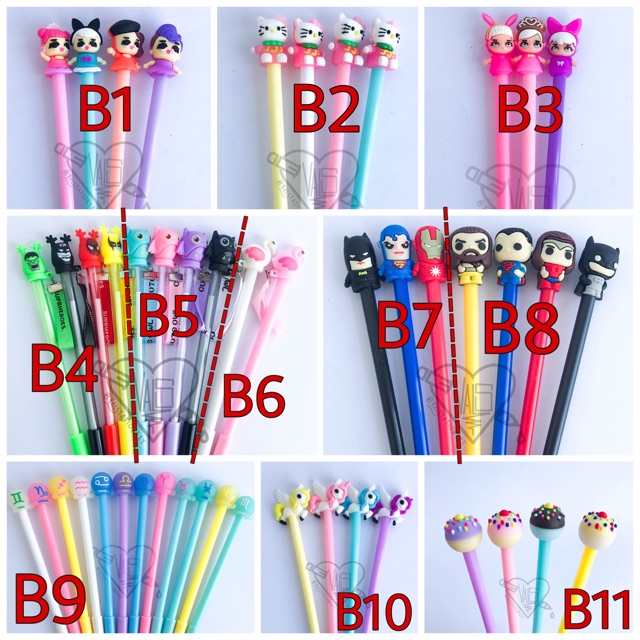 

Pulpen Gel Karakter UNICORN / Avengers / LOL