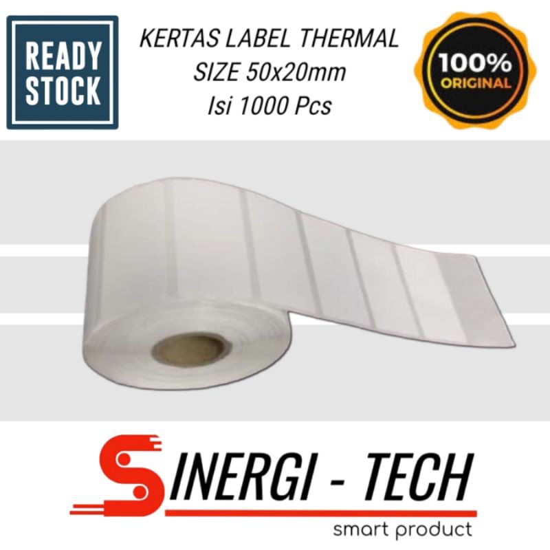 

KERTAS LABEL THERMAL STICKER BARCODE SIZE 50x20 MM 1 Line - 1000 Pcs