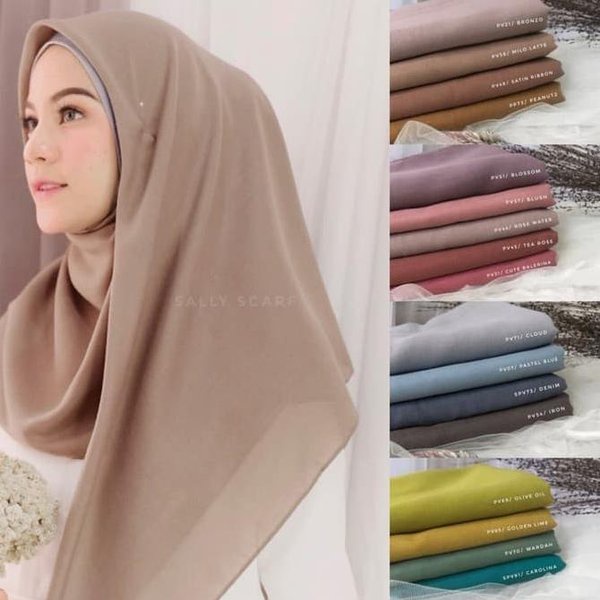 Jilbab Paris Segi empat Polos Voal Premium Lembut Premium High Quality Kerudung Paris.