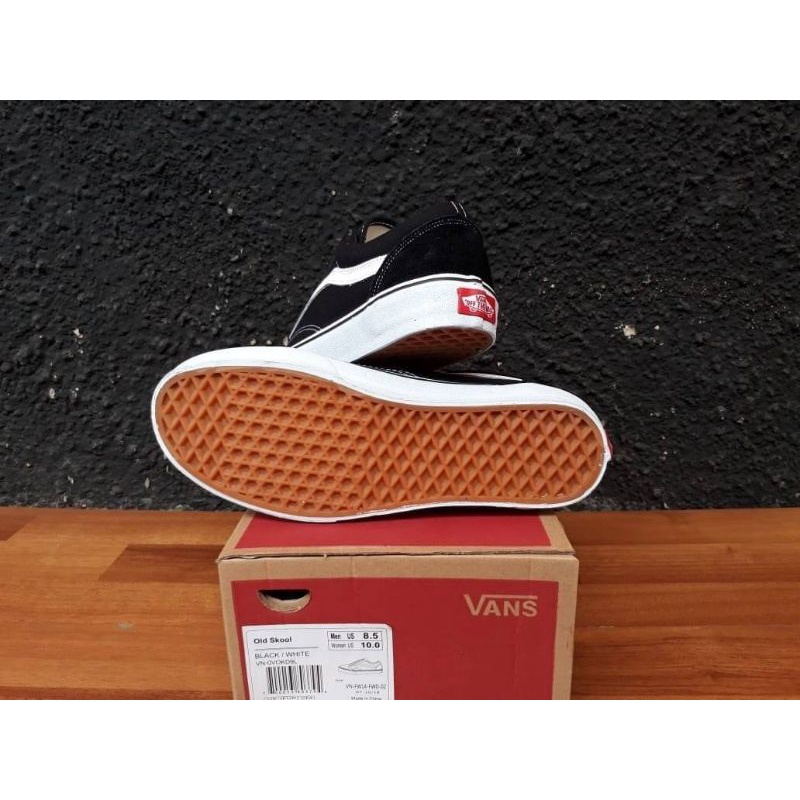 VANS OLD SKOOL BLACK WHITE PREMIUM WAFFLE DT MADE IN CHINA