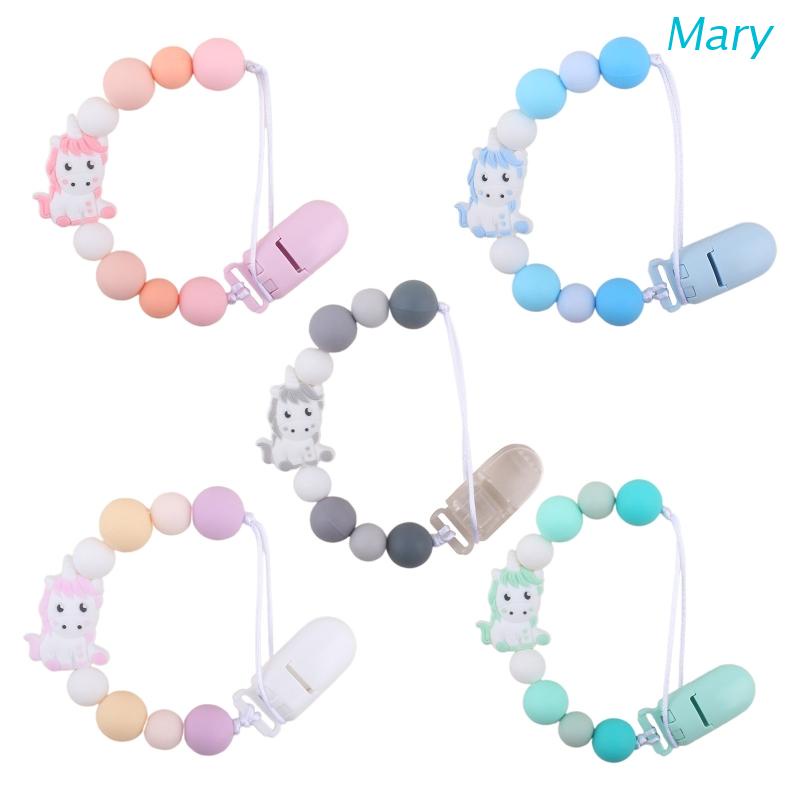 Mary Klip Rantai Manik Silikon Holder Dot Empeng Bayi Newborn Laki-Laki / Perempuan