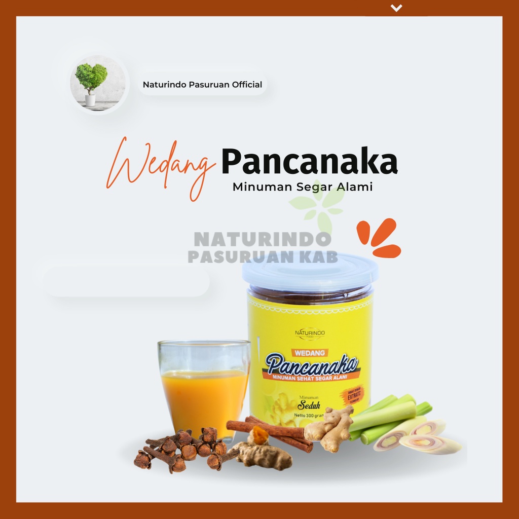 

Minuman Seduh Tradisional Wedang Jahe Temulawak Kunyit Sereh Pancanaka Naturindo