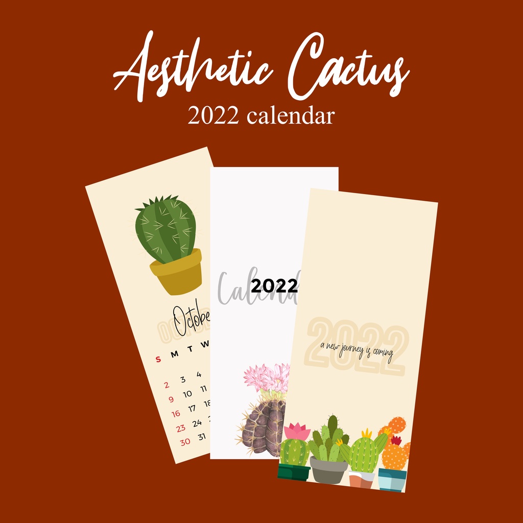 

2023 CALENDAR WITH AESTHETIC CACTUS DESIGN